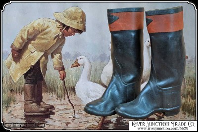 A Rare, Antique, Civil War Style, Childs rubber Boots. - Image 2 of 9