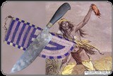 Original 19th Century hand forged scalping knife and beaded sheath - 4 of 14