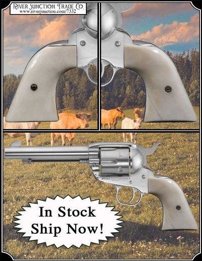New Vaquero Smooth Bone Grips - Hand Crafted RJT# 7332