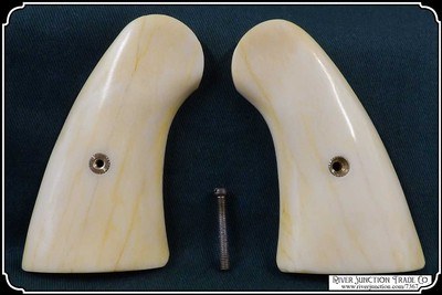 Light Antiqued Smooth Bone Grips for the 1895 Colt New Navy Civilian RJT# 7367 - Image 6 of 8