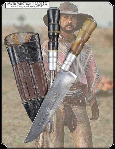 Beautiful handcrafted 2Pcs Gaucho Style Knife and Sharpening Steel