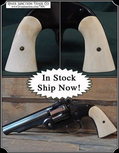Smooth Uberti Smith and Wesson American Model 3 Bone Grips RJT# 7406 - Image 1 of 7