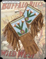 Native American Indian Beaded Gauntlet Gloves with Fringe - 1 of 11