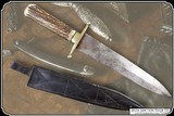 Dagger with Stag Handle and Sheath Civil War era - 2 of 12
