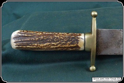 Dagger with Stag Handle and Sheath Civil War era - Image 9 of 12