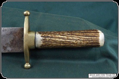 Dagger with Stag Handle and Sheath Civil War era - Image 8 of 12