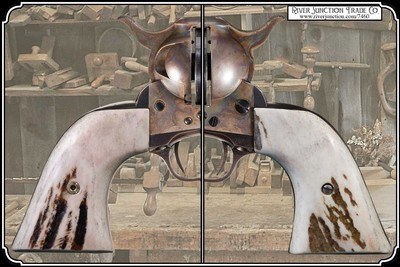 For Colt 1st and 2nd Gen Elk Antler Grips with Bark RJT# 7460 - Image 4 of 8