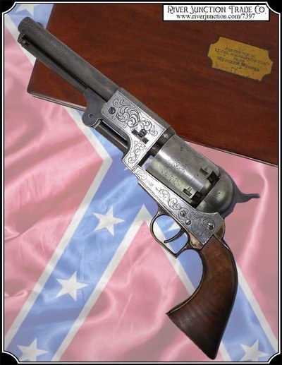 Silver Plated Texas & Confererate Antique: Colt Patent Dragoon Revolver .44 Presentation Cased to Lt. Col. A. H. Franklin C.S.A. - Image 1 of 19