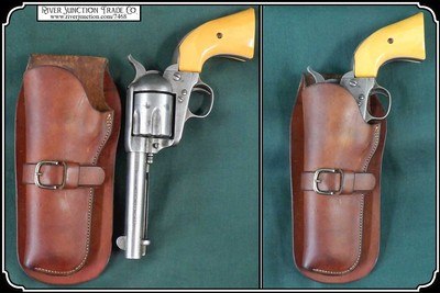 (HEY LEFTY) H. H. Heiser Holster for a 4 3/4 inch barrel Colt SAA and its clones. - Image 3 of 7