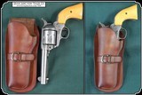 (HEY LEFTY) H. H. Heiser Holster for a 4 3/4 inch barrel Colt SAA and its clones. - Image 3 of 7