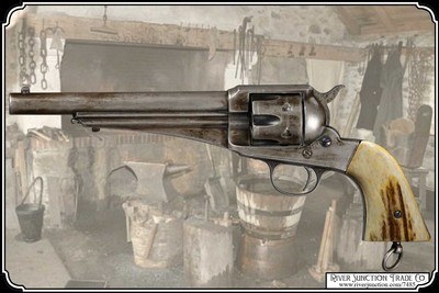 Light Antiqued Elk Grips with Bark for Original Remington 1875 - Image 2 of 7