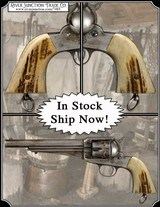 Light Antiqued Elk Grips with Bark for Original Remington 1875 - Image 1 of 7