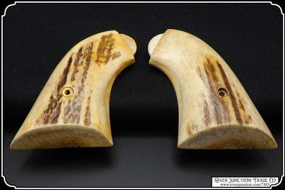 Light Antiqued Elk Grips with Bark for Original Remington 1875 - Image 5 of 7
