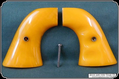 John Wayne Style Grips, 1920s - 40s Original Catalin Yellow Grips RJT#7546 - Image 6 of 9