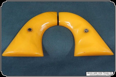 John Wayne Style Grips, 1920s - 40s Original Catalin Yellow Grips RJT#7546 - Image 7 of 9
