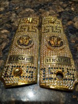1911 guns Grip versace with diamonds 24k gold plated