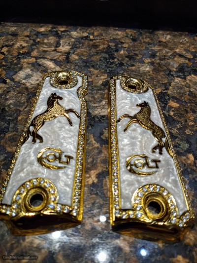 Colt grips with diamonds zarkonia