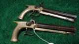 EXTRAORDINARY CASED PAIR OF SCOTTISH ALL METAL SAW HANDLED PERCUSSION OFFICERS MODEL PISTOLS - 2 of 12