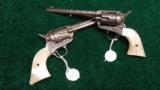  FANTASTIC PAIR OF FACTORY ENGRAVED IDENTICALLY PREPARED BLACK POWDER COLT SINGLE ACTIONS - 1 of 13