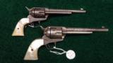  FANTASTIC PAIR OF FACTORY ENGRAVED IDENTICALLY PREPARED BLACK POWDER COLT SINGLE ACTIONS - 4 of 13
