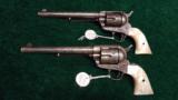  FANTASTIC PAIR OF FACTORY ENGRAVED IDENTICALLY PREPARED BLACK POWDER COLT SINGLE ACTIONS - 3 of 14