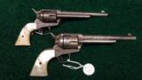  FANTASTIC PAIR OF FACTORY ENGRAVED IDENTICALLY PREPARED BLACK POWDER COLT SINGLE ACTIONS - 2 of 14