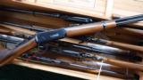 SIX MINIATURE WINCHESTER 1894 LEVER ACTION RIFLES IN WOODEN CRATE - 1 of 13
