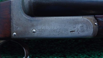 W. RICHARDS DOUBLE BARREL HAMMERLESS 12 GAUGE SHOTGUN - Image 8 of 17