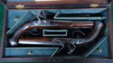 PAIR OF DOUBLE FLINT PISTOLS WITH CASE - 1 of 22