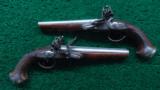 PAIR OF DOUBLE FLINT PISTOLS WITH CASE - 2 of 22