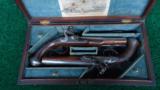 PAIR OF DOUBLE FLINT PISTOLS WITH CASE - 21 of 22