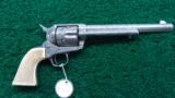 EXTREMELY RARE COLT EXHIBITION ENGRAVED PANEL NICKEL PLATED SINGLE ACTION ARMY REVOLVER - 3 of 21