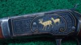 FANTASTIC FACTORY ENGRAVED GOLD INLAID WINCHESTER MODEL 1886 LIGHT WEIGHT RIFLE - 9 of 25