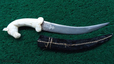 INDO PERSIAN MUGHAL DAGGER WITH HORSE HEAD HANDLE - Image 2 of 11