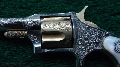 FANTASTIC CASED ENGRAVED REMINGTON NEW MODEL NUMBER 4 SPUR TRIGGER REVOLVER - Image 10 of 18