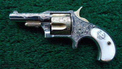 FANTASTIC CASED ENGRAVED REMINGTON NEW MODEL NUMBER 4 SPUR TRIGGER REVOLVER - Image 3 of 18