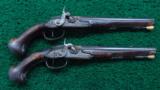 VERY INTERESTING PAIR OF EUROPEAN PERCUSSION PISTOLS - 1 of 15