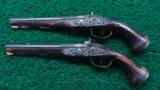 VERY INTERESTING PAIR OF EUROPEAN PERCUSSION PISTOLS - 2 of 15