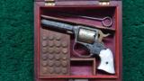 CASED ENGRAVED REMINGTON RIDER POCKET REVOLVER WITH MOTHER OF PEARL GRIPS