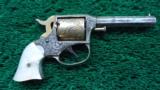CASED ENGRAVED REMINGTON RIDER POCKET REVOLVER WITH MOTHER OF PEARL GRIPS