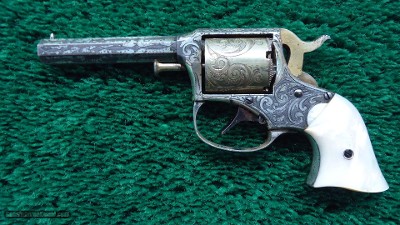 CASED ENGRAVED REMINGTON RIDER POCKET REVOLVER WITH MOTHER OF PEARL GRIPS - Image 3 of 16