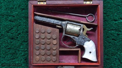 CASED ENGRAVED REMINGTON RIDER POCKET REVOLVER WITH MOTHER OF PEARL GRIPS - Image 2 of 16