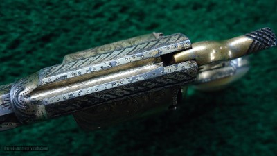CASED ENGRAVED REMINGTON RIDER POCKET REVOLVER WITH MOTHER OF PEARL GRIPS - Image 11 of 16