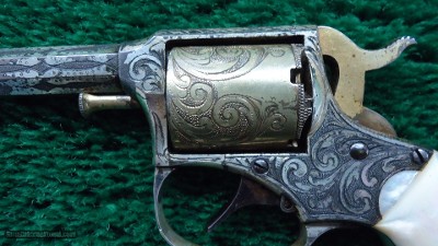 CASED ENGRAVED REMINGTON RIDER POCKET REVOLVER WITH MOTHER OF PEARL GRIPS - Image 9 of 16