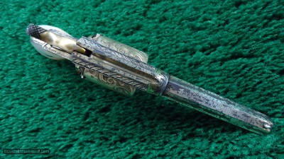 CASED ENGRAVED REMINGTON RIDER POCKET REVOLVER WITH MOTHER OF PEARL GRIPS - Image 4 of 16
