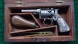 CASED ENGRAVED 1ST MODEL REMINGTON BEALS 31 CALIBER 5-SHOT PERCUSSION REVOLVER - 1 of 18