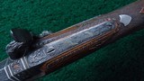 BEAUTIFUL GERMAN HALF STOCK PERCUSSION CARVED AND RELIEF ENGRAVED RIFLE - 11 of 21