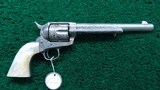 EXTREMELY RARE COLT EXHIBITION ENGRAVED PANEL NICKEL PLATED SINGLE ACTION ARMY REVOLVER - 3 of 23