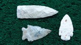 TWO LARGE ARROWHEADS AND A SMALL SPEAR POINT - 1 of 6
