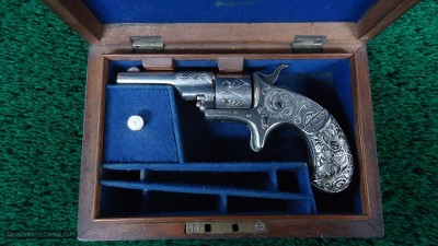 FACTORY ENGRAVED CASED COLT OPEN TOP 22 CALIBER REVOLVER - Image 18 of 19